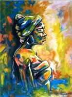 Figurative - African Lady - Oil On Canvas